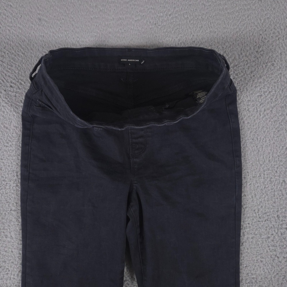 Good American Jeans Womens Large Black Good Legs Straight Pull‎ On Elastic Denim - Picture 6 of 10